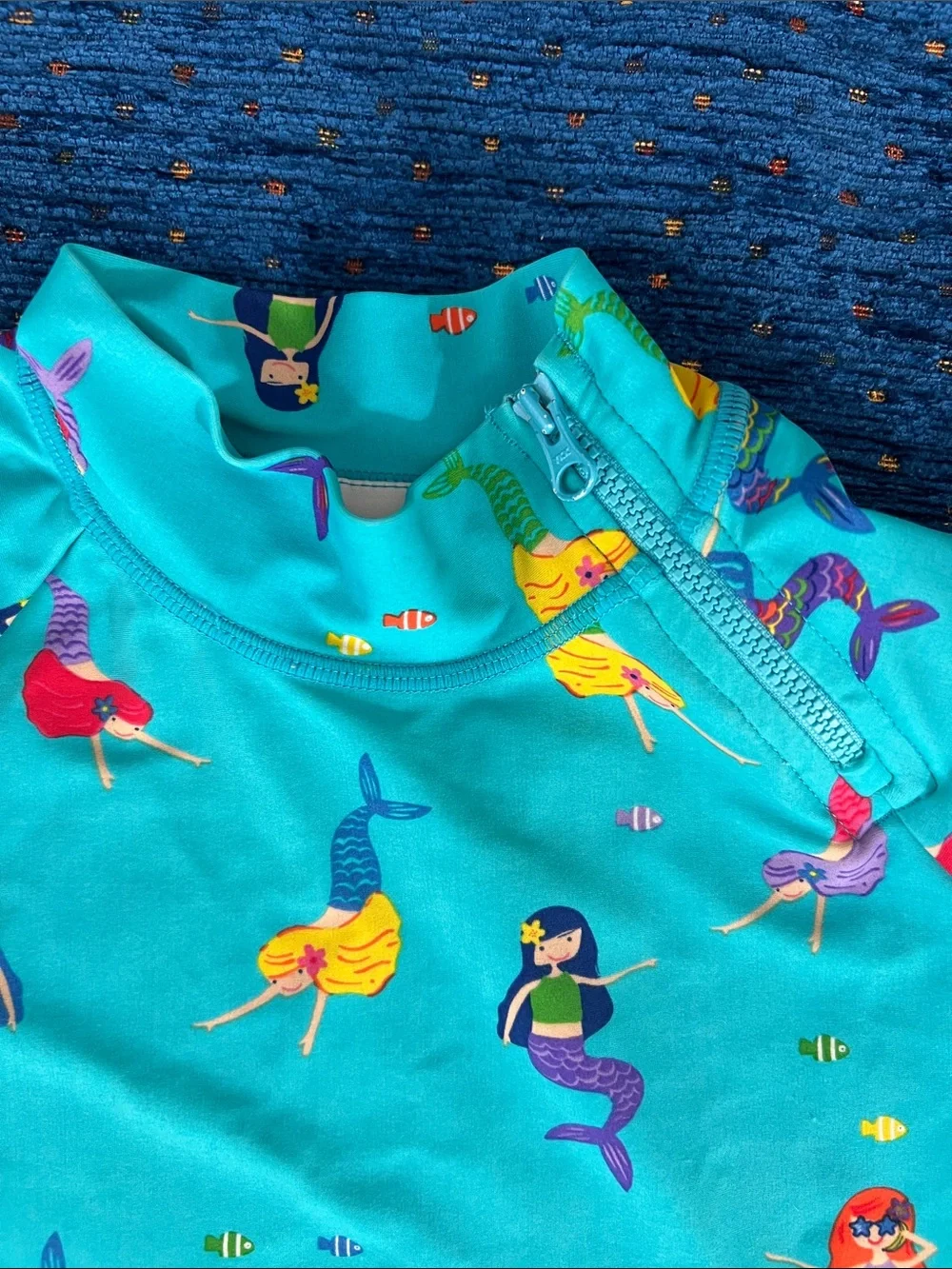 Hanna Andersson Turquoise Mermaid Print Rashguard size 5 or 110cm